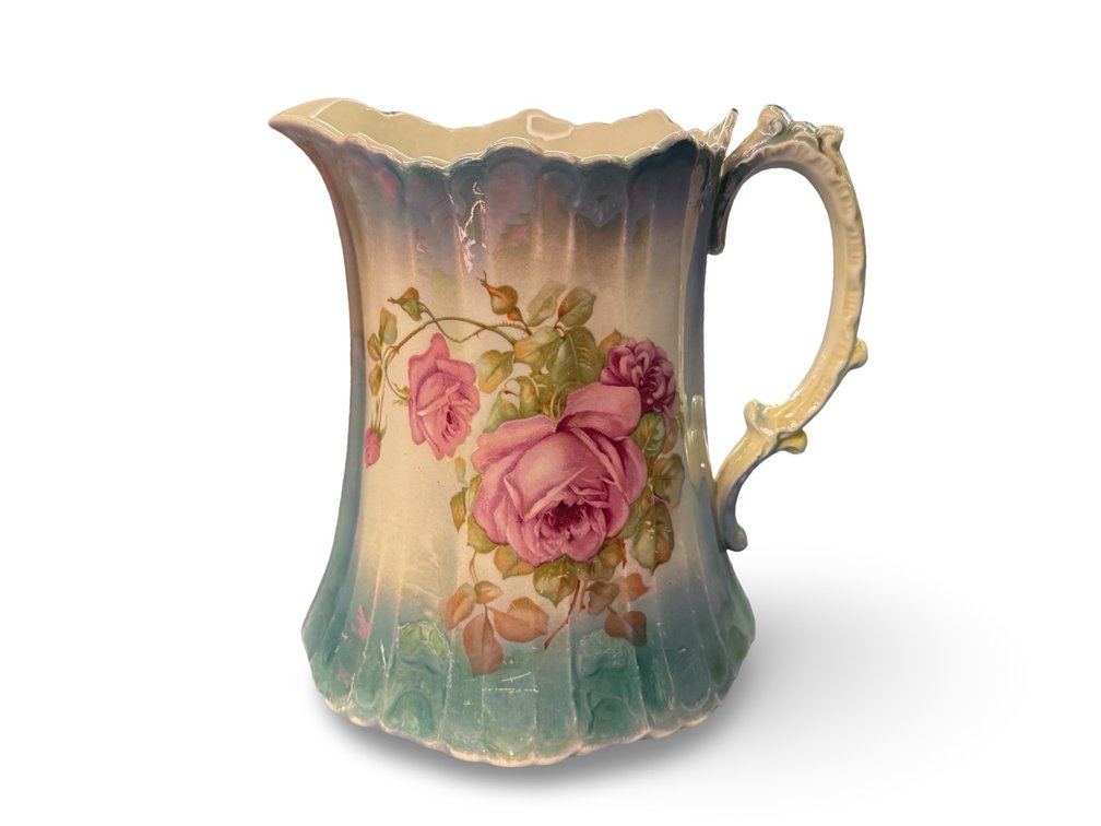 Rose Decorated Porcelain Pitcher