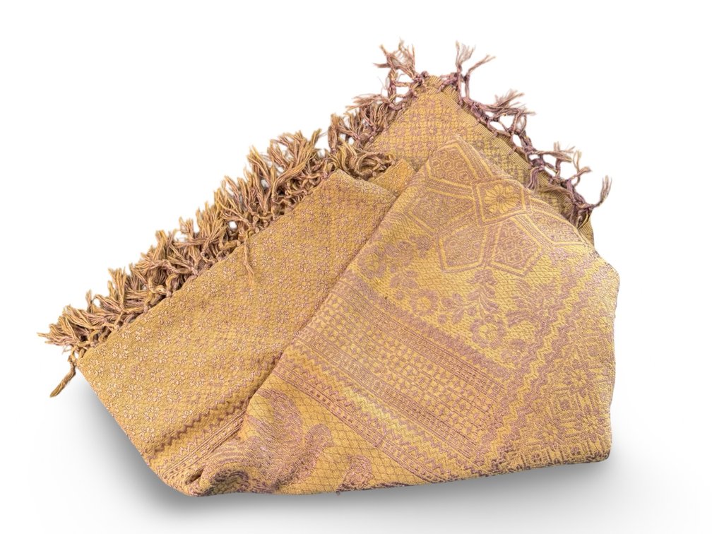 Vintage Woven Fringed Textile