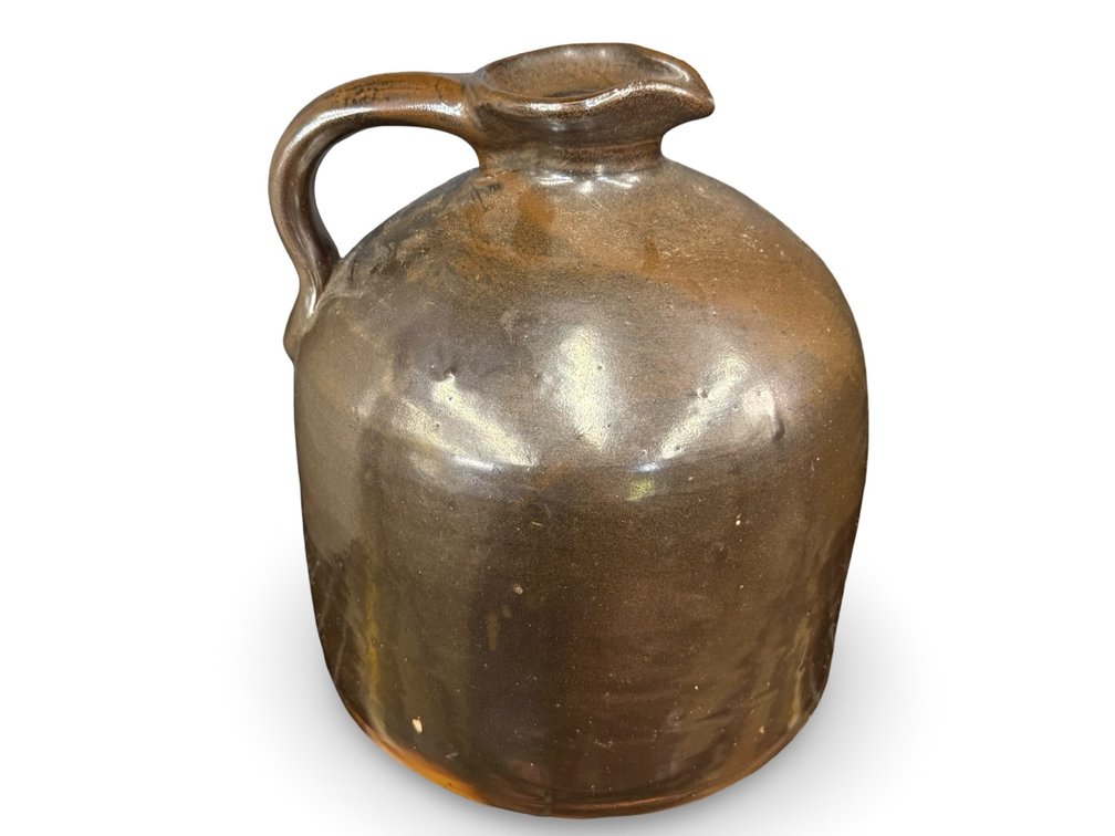 Brown Glazed Stoneware Pottery Jug