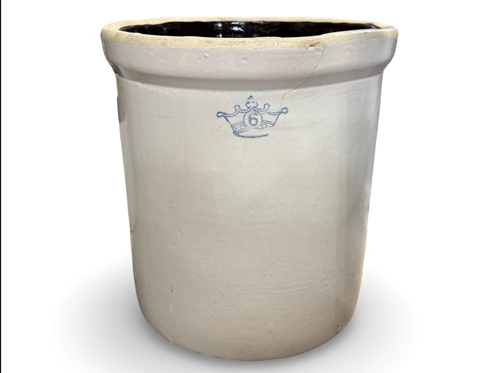 Robinson Ransbottom 6-Gallon Blue Crown Stoneware Crock