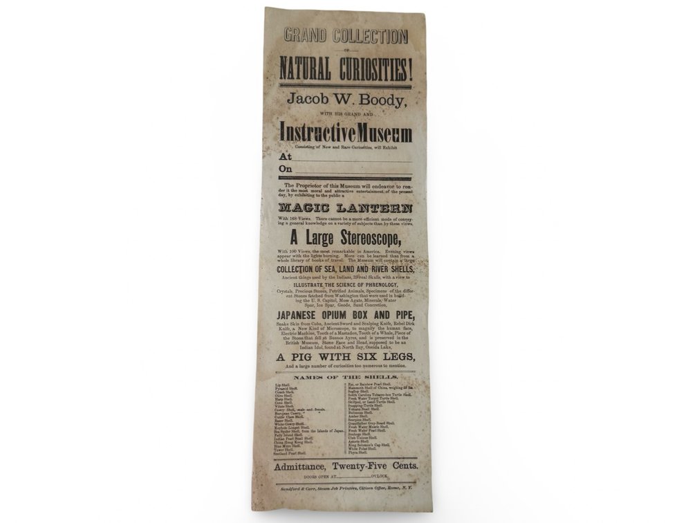 Natural Curiousities Broadside