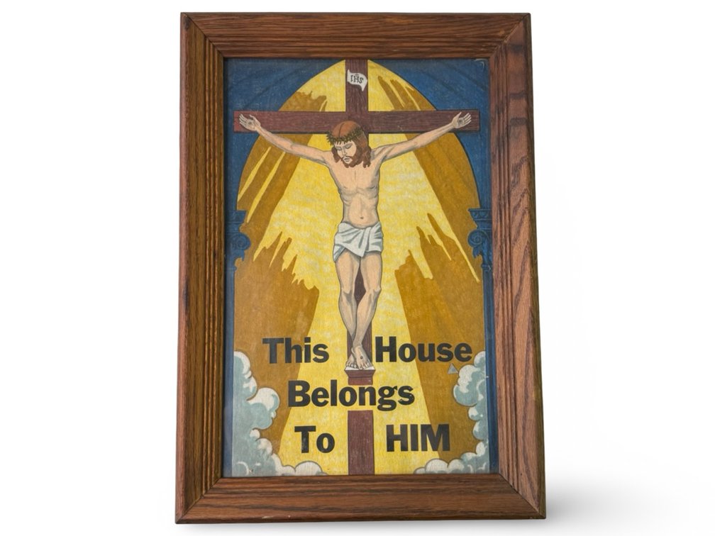 Framed Art Of Jesus On Crucifix