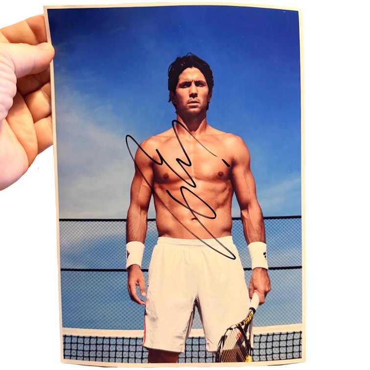 Fernando Verdasco Hand-Signed 12x8 Tennis Photograph – Roland Garros
