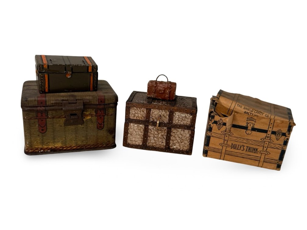 Miniature Trunks, Chests, and Toy Suitcase
