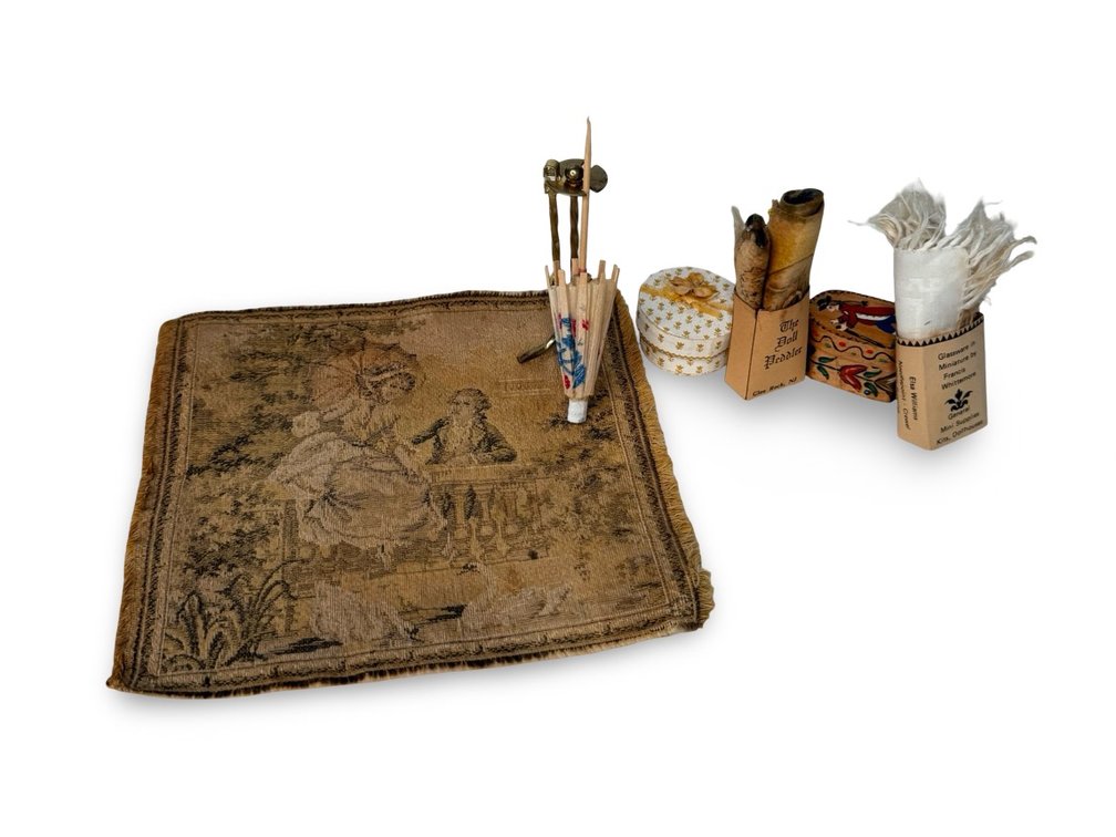 Dollhouse Miniature Rugs, Boxes, and Accessories