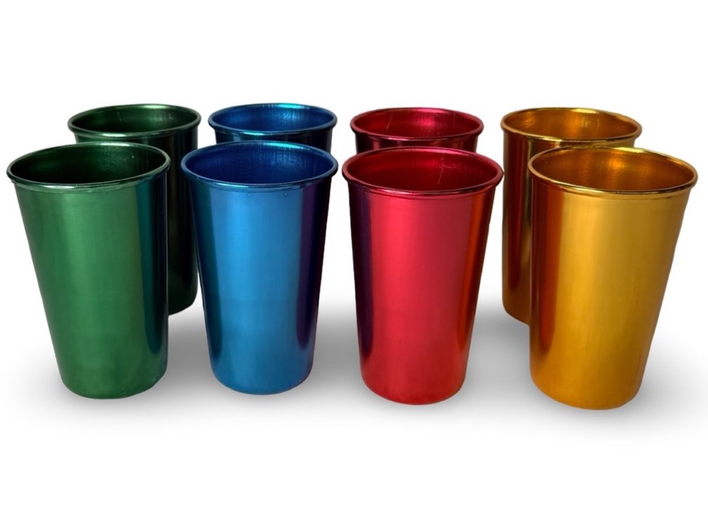 Anodized Aluminum Drinking Tumblers, Set of 8