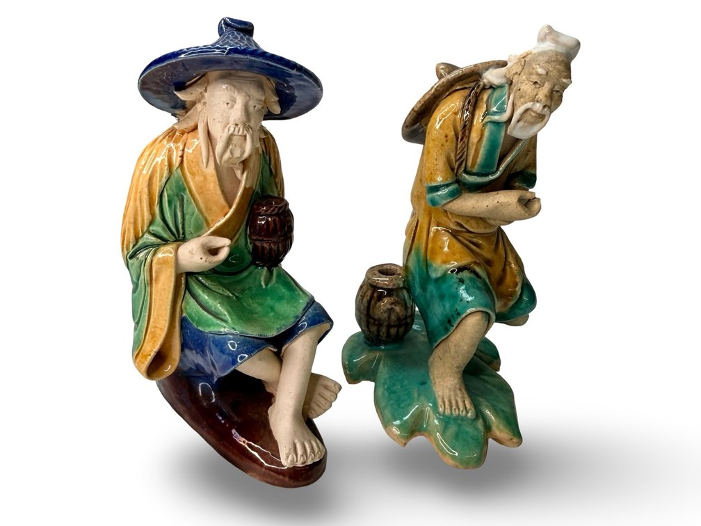 Glazed Ceramic Chinese Mud Man Figurines