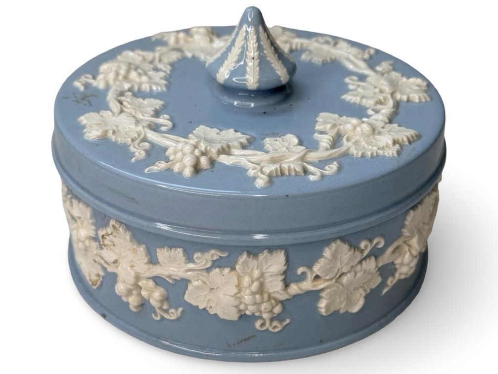 Wedgwood Embossed Queen's Ware Covered Ceramic Box