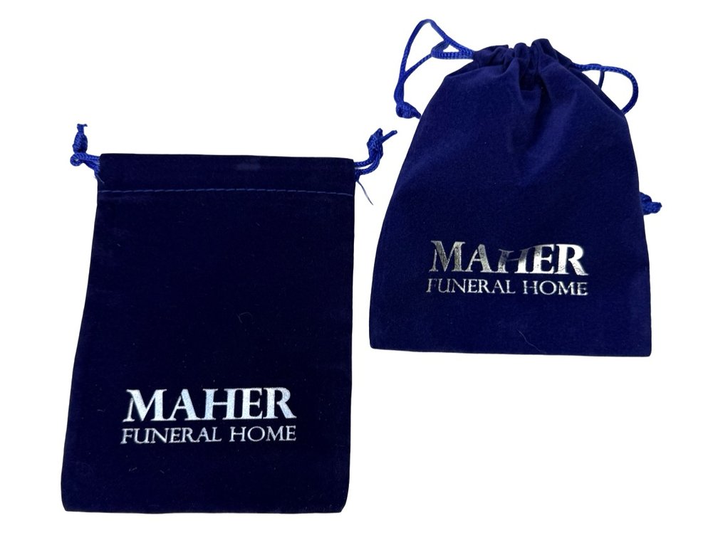 Maher Funeral Home Blue Velvet Pouches