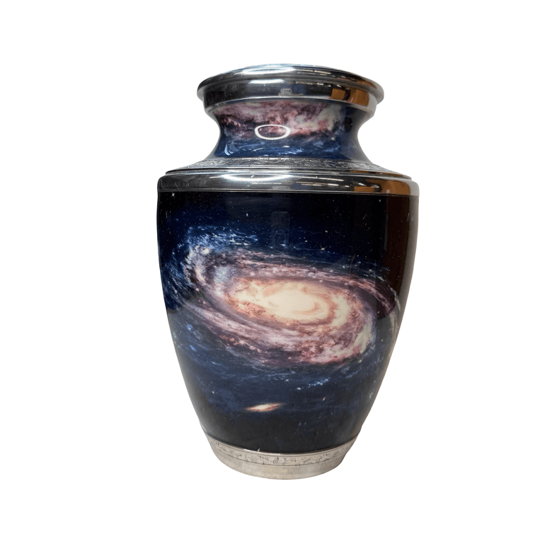 Metal Spiral Galaxy Urn