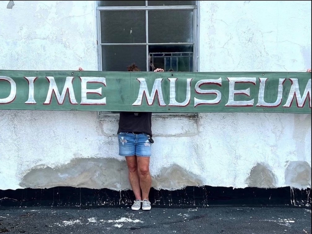 1940s Painted Canvas Dime Museum Sideshow Banner
