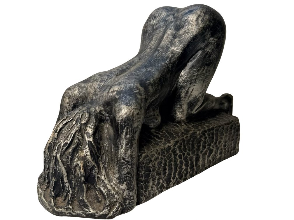 Figural Kneeling Female Nude Coin Bank
