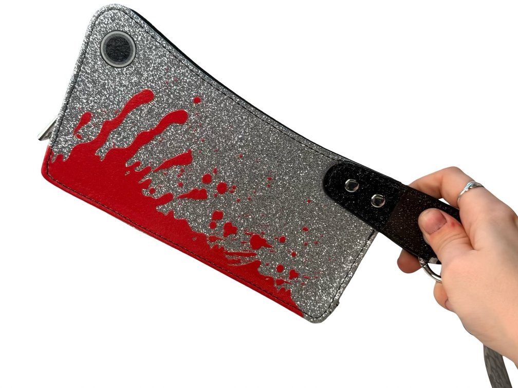 Kreepsville Meat Cleaver Glitter Wristlet Wallet