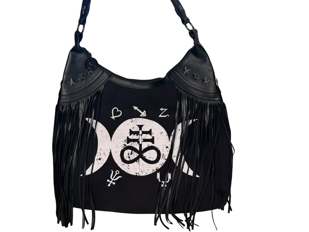 Banned Alternative Occult Fringe Hobo Shoulder Bag