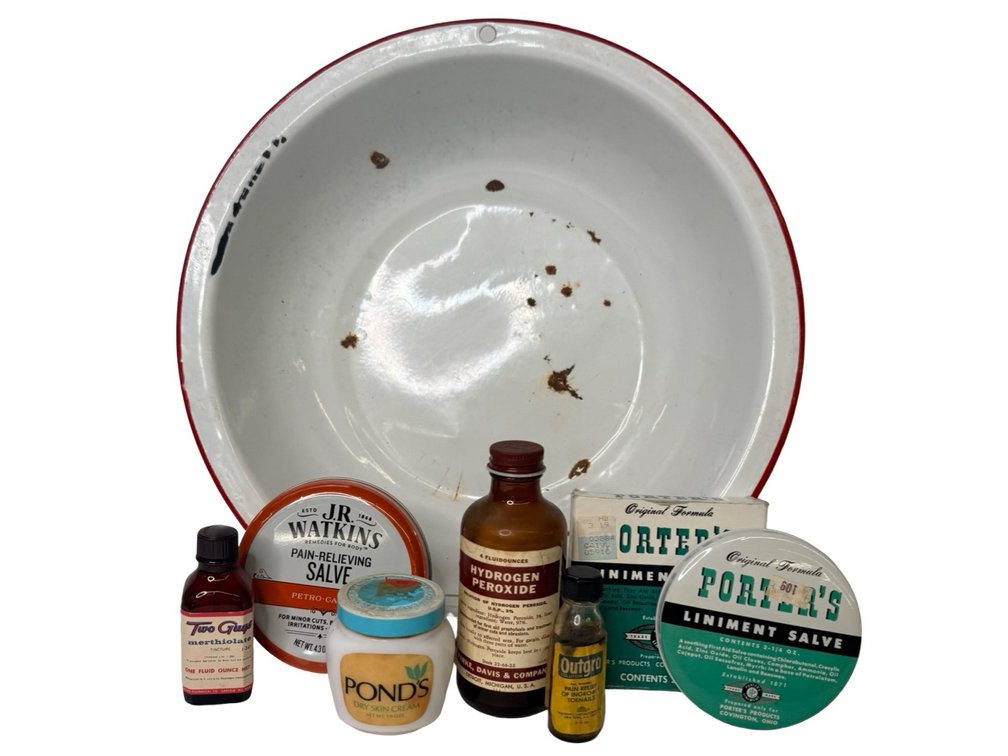 Medicine Bottles, and Salve Tins