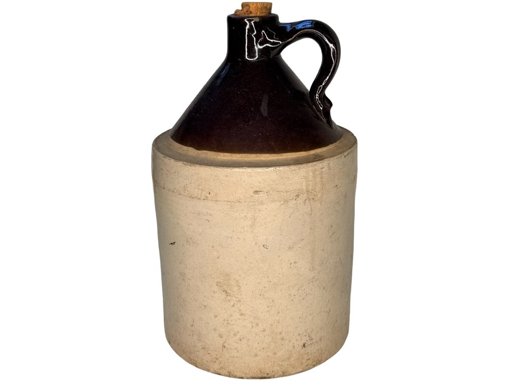 Two-Tone Stoneware Jug with Cork Stopper