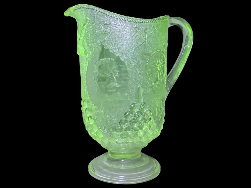 Admiral Dewey USS Olympia Commemorative Glass Pitcher