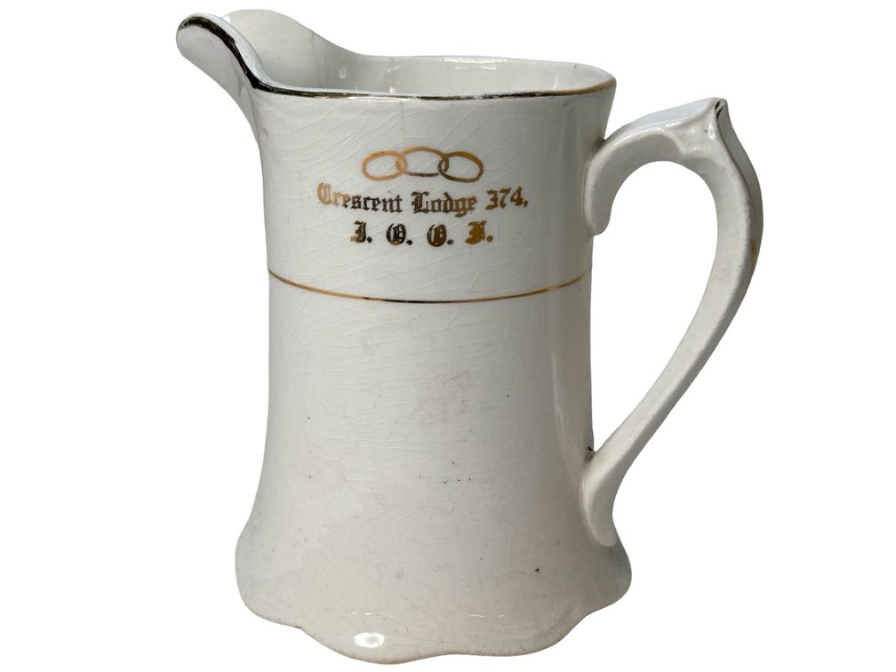Odd Fellows Ceramic Pitcher