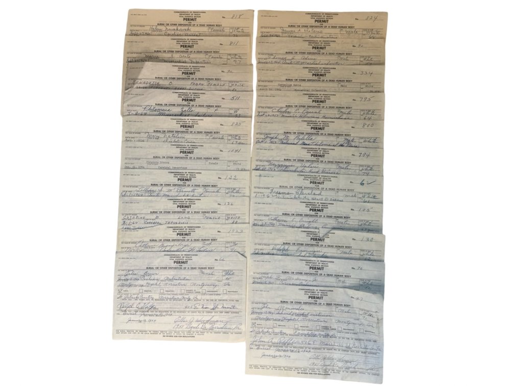 Commonwealth of Pennsylvania Burial Permits