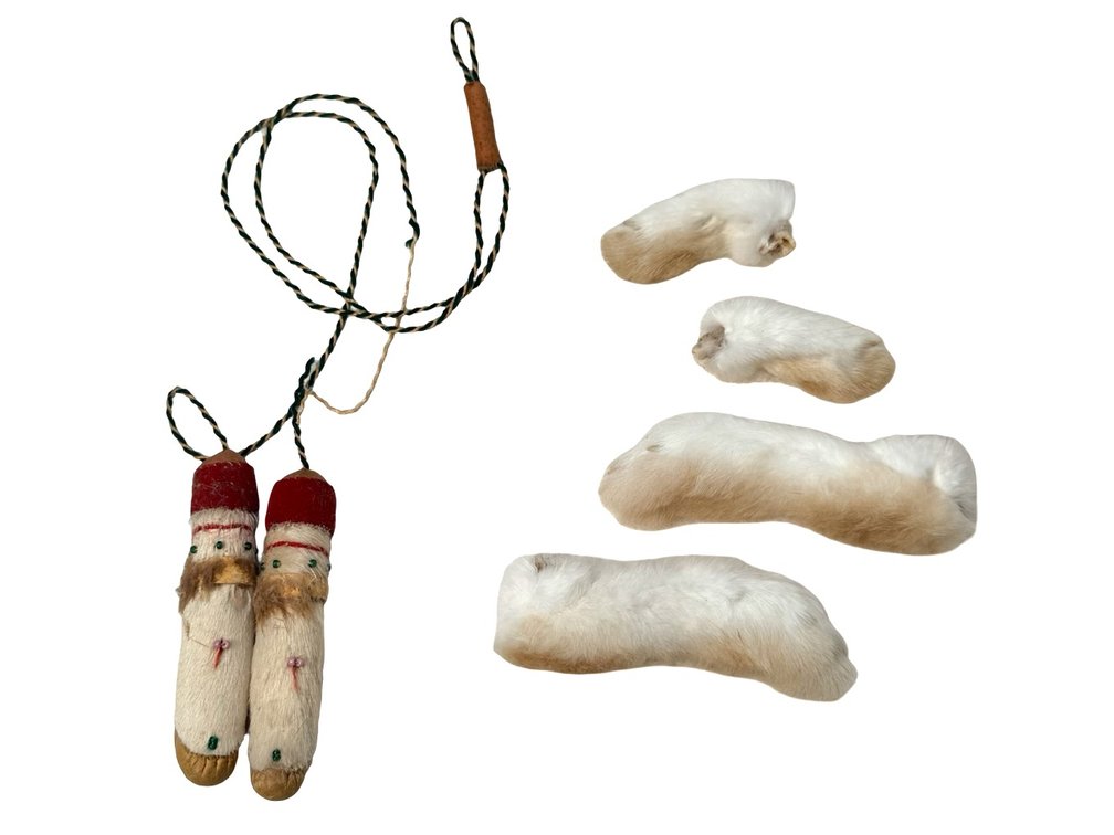 Rabbit Foot Santa Ornaments
