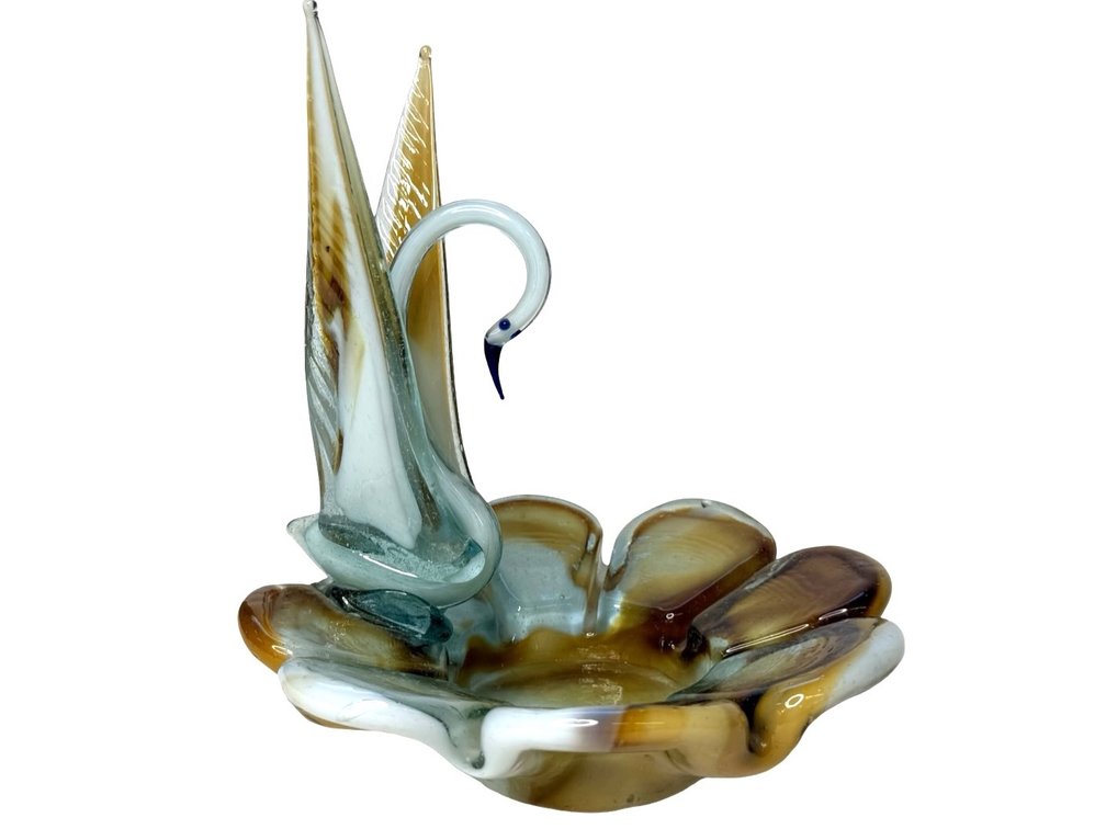 Hand-Blown Art Glass Swan