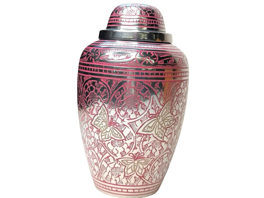 Brilliant Butterflies Metal Urn
