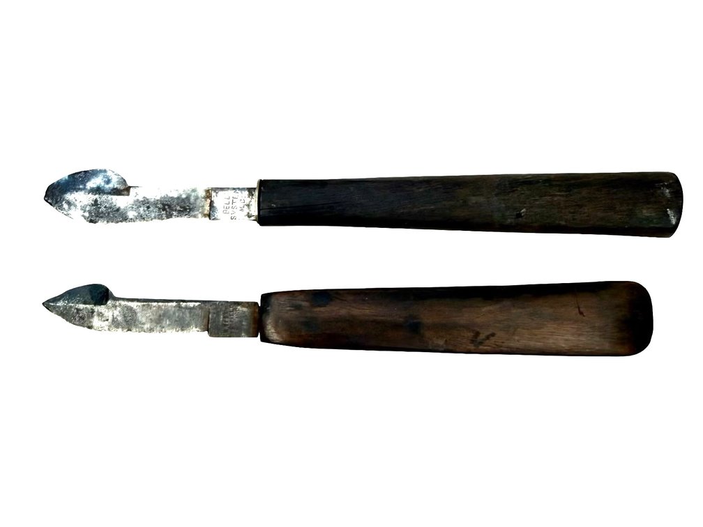 Antique Splicing Knives with Wood Handles