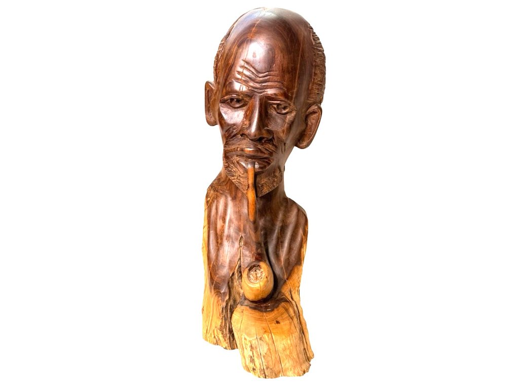 Carved Wood Bust
