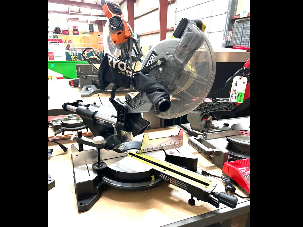 Ryobi 18V 10in Sliding Miter Saw, includes Battery and Charger, inv #c47119