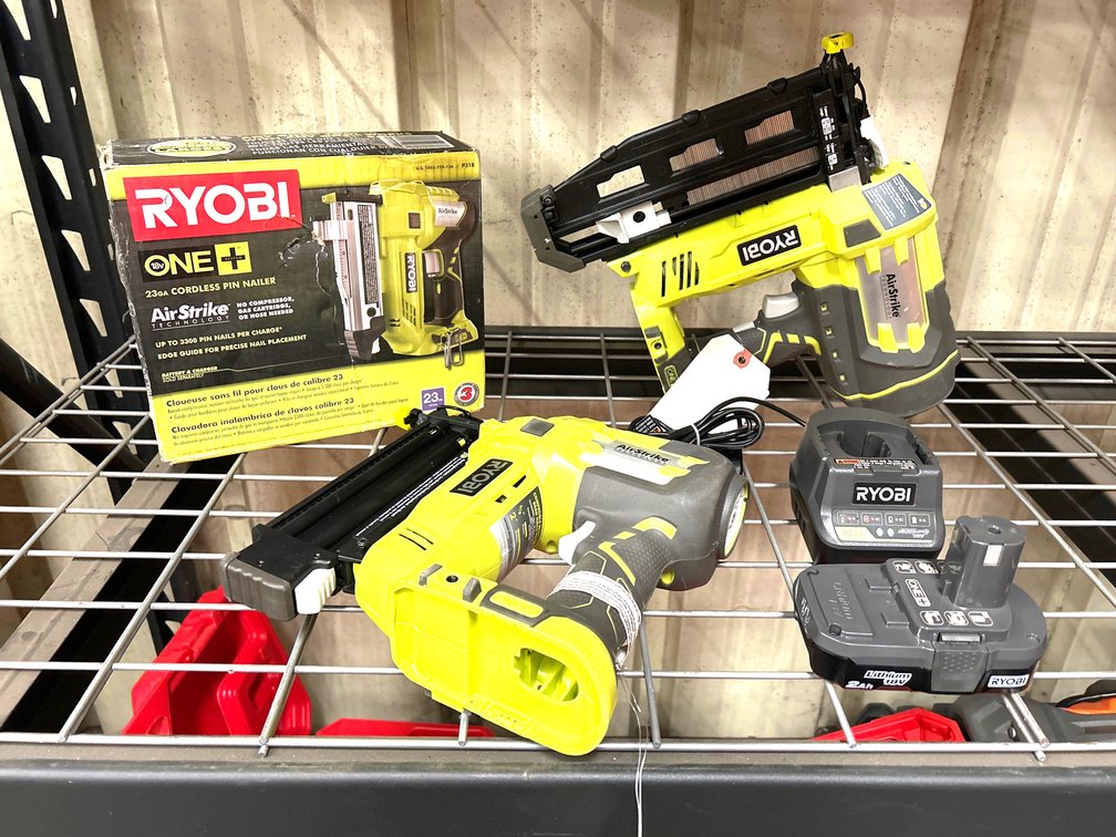 Ryobi 18V Nailers, includes Battery and Charger, 3pcs, inv #c36481