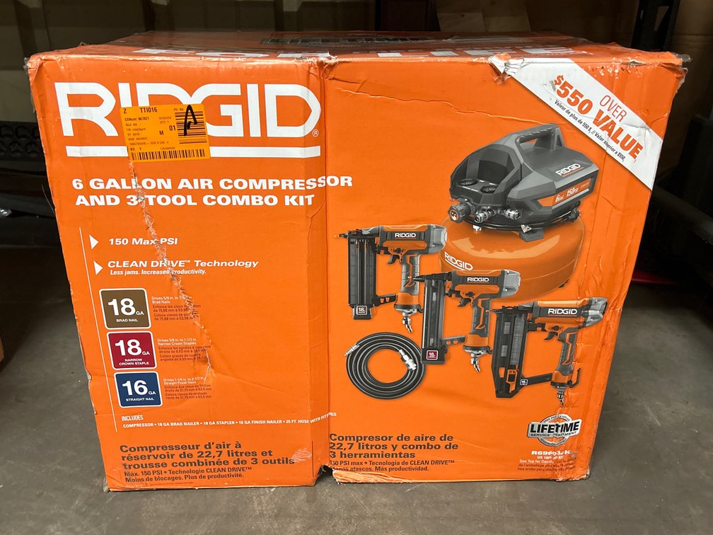 Ridgid Compressor and Nailer Combo Kit, inv #c421232
