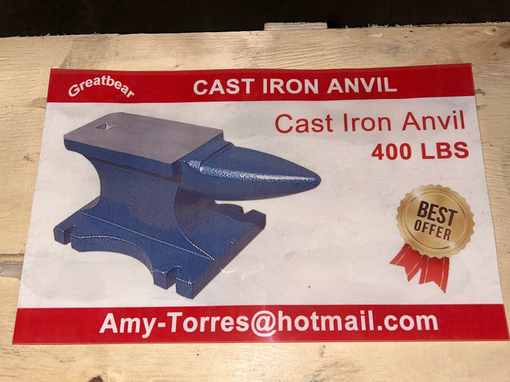 Unused Greatbear 400lb Cast Iron Anvile