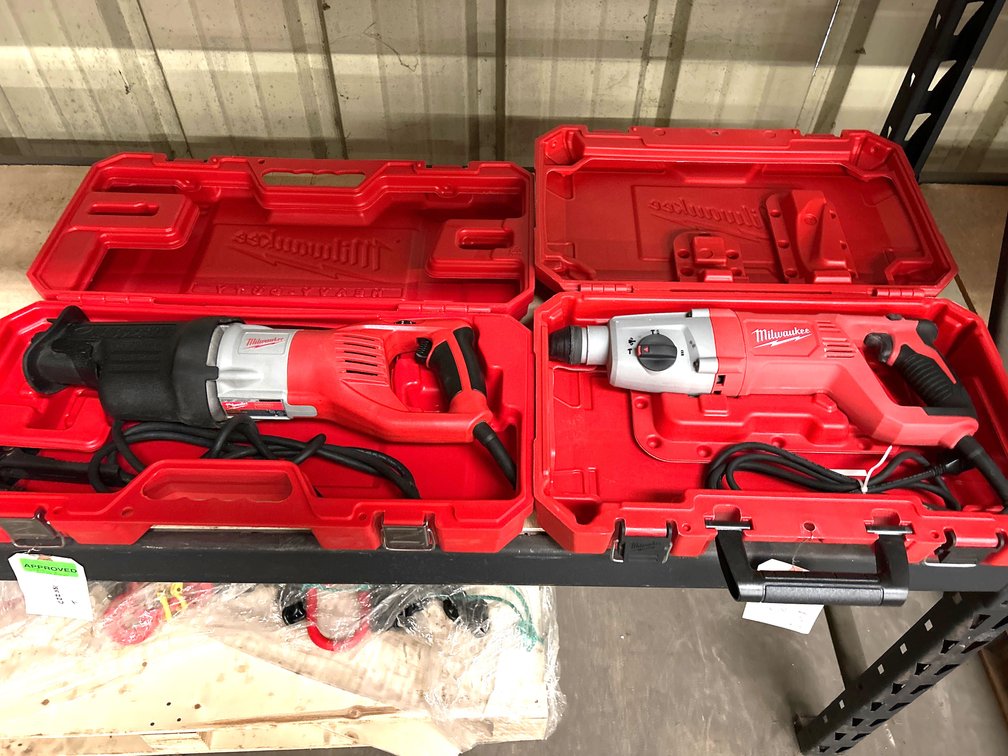 Milwaukee 1in Rotary Hammer and Super Sawzall, 2pcs, inv #c44766, 22351