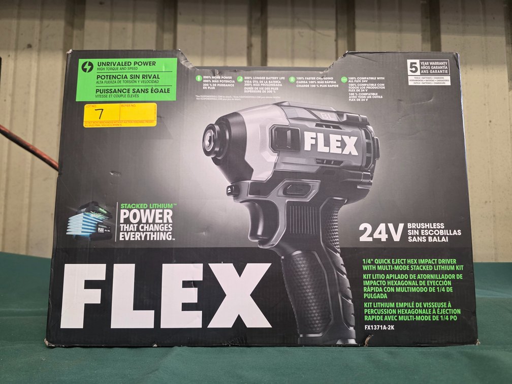 FLEX 24v Brushless 1/4" Quick Eject Hex Impact Driver w/ Multi-Mode Stacked Lithium Kit
