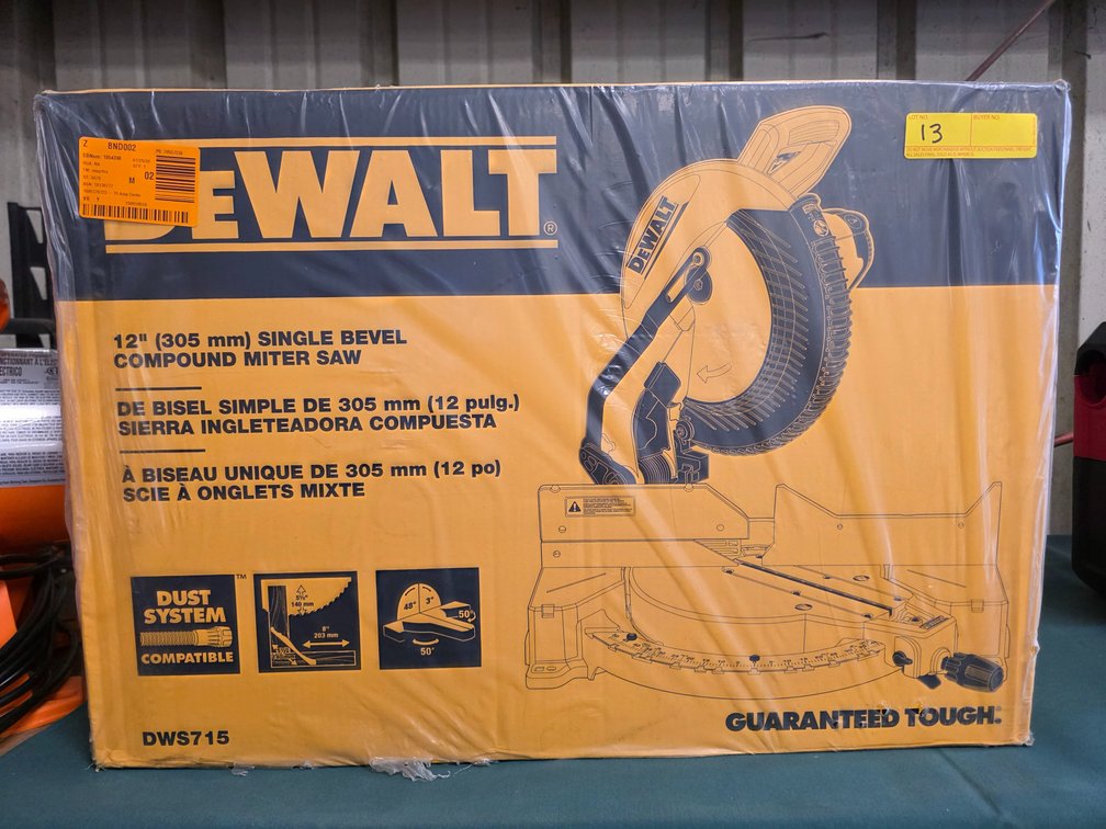 Dewalt 12" Single Bevel Compound Miter Saw, inv: 26c0361b369