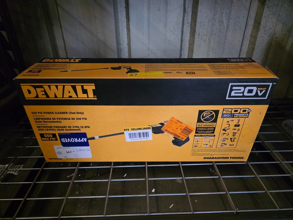 Dewalt 20v Max 550psi Power Cleaner, inv: 9c0396c149