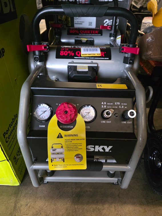 Husky 4.5 Gallon 175psi Quiet Air Compressor