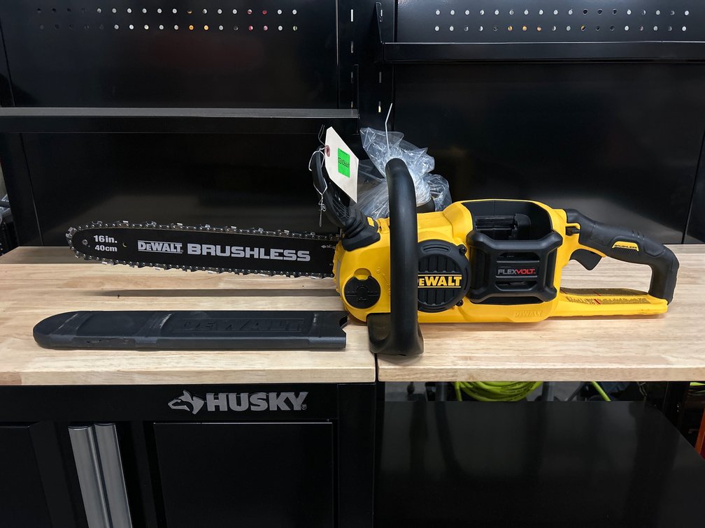DeWalt 60V Brushless Chainsaw, 16in Bar, includes Battery and Charger, inv #ro349