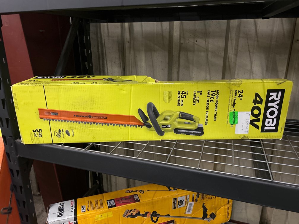 Ryobi 40V 24in Hedge Trimmer, includes Battery and Charger, inv #c501826