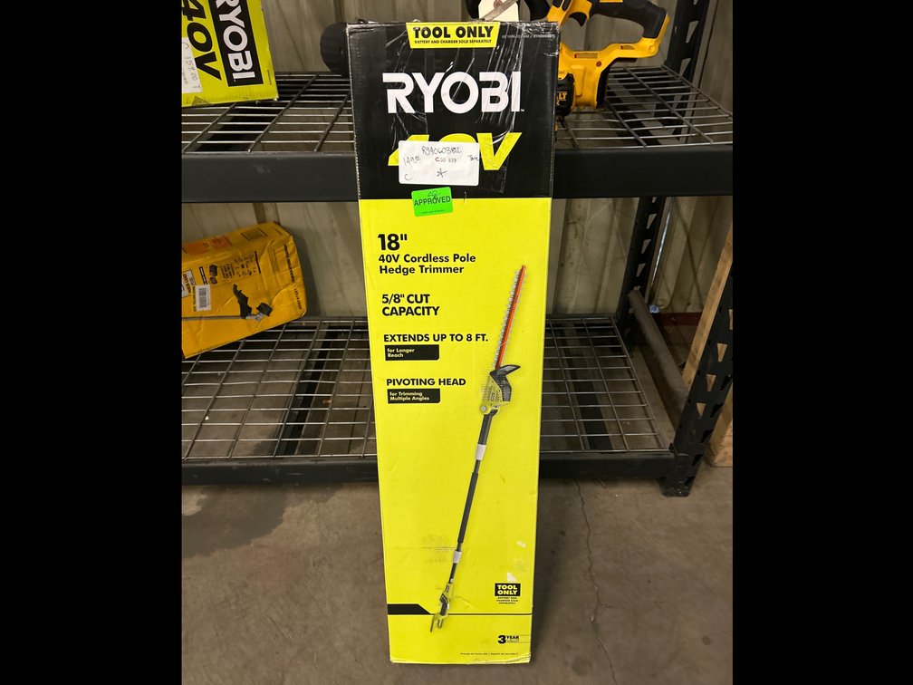 Ryobi 40V 18in Pole Hedge Trimmer, Tool Only, inv #c50839