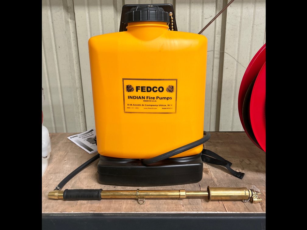 Unused Fedco 5.5 Gallon Indian Fire Pump, model FER501
