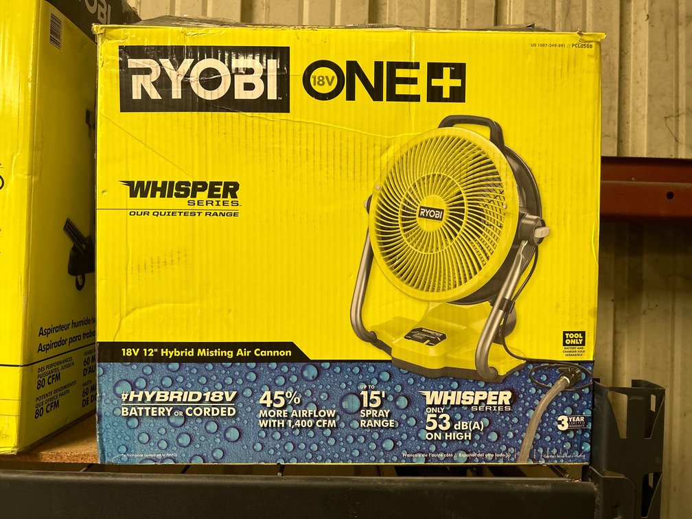 Ryobi 18V/Hybrid 12in Misting Cannon, tool Only, inv #m04201