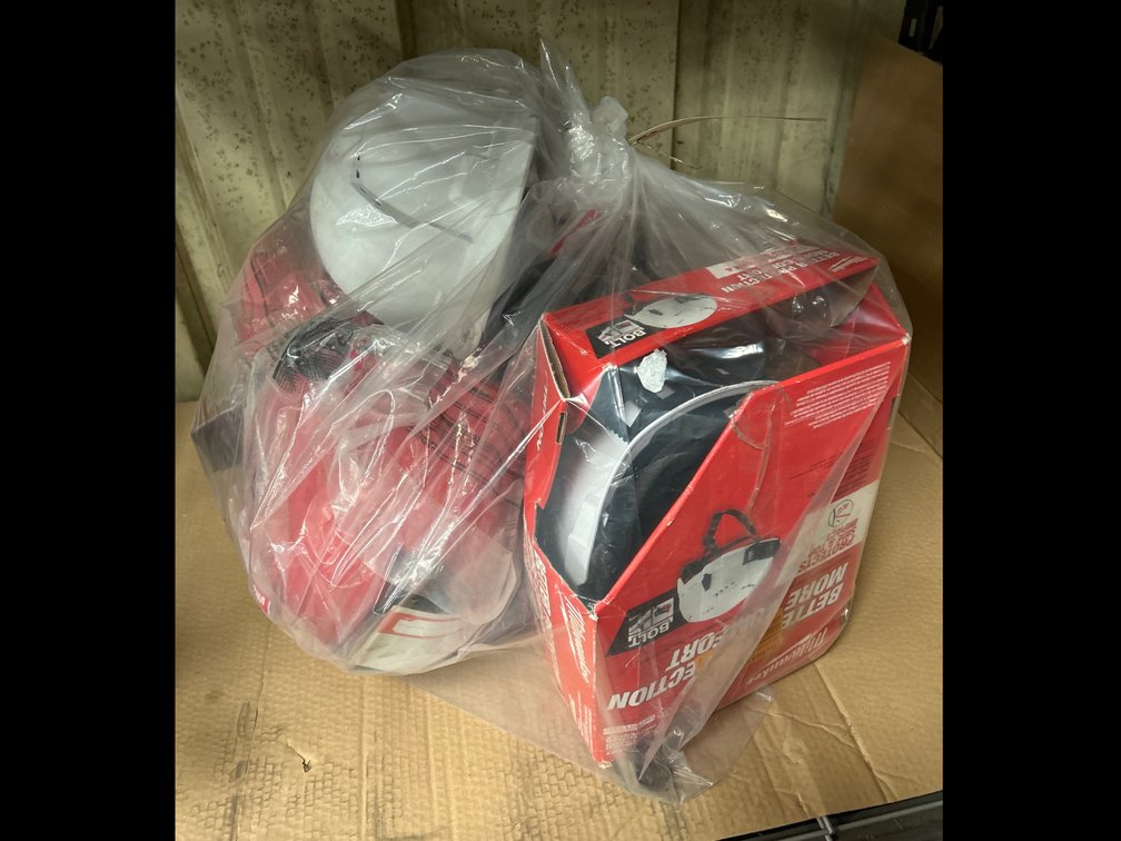 Assorted Milwaukee Hard Hats, Contents of Bag, inv #c420-69