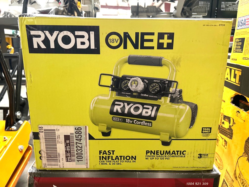 Ryobi 18V One+ 1 Gallon Air Compressor, Tool Only