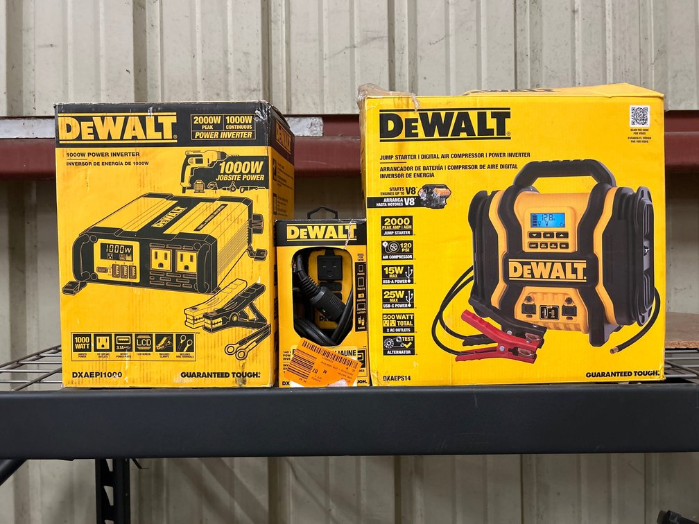 DeWalt Jumpstarter, and Power Inverters, 3pcs