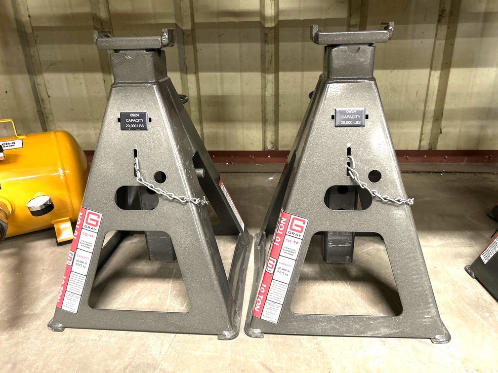 Gray 10 Ton Jack Stands, 2pcs