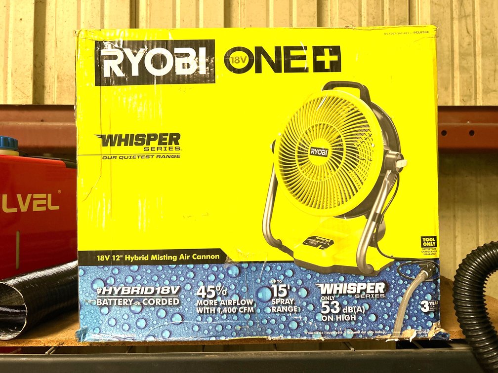 Ryobi 18V One+ Hybrid 12in Misting Cannon, Tool Only, inv #m05604