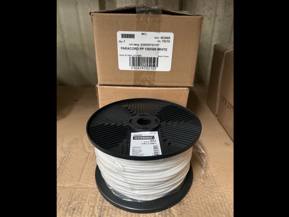 Everbilt Paracord, 160lb Load Limit, 1/8in x 500ft, (3) Spools