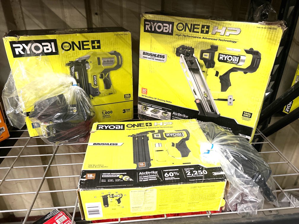 Ryobi 18V One+ Nailers, includes Batteries and Chargers, 3pcs, ro289