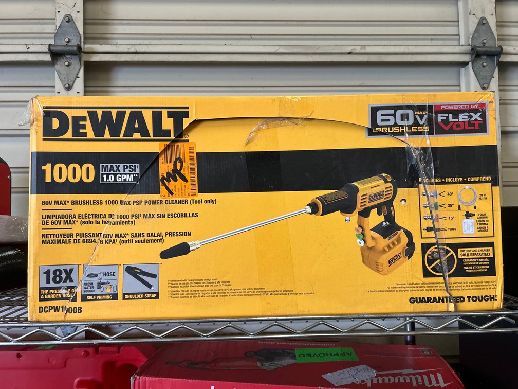 DeWalt 60V Power Cleaner, 1000psi, inv #m05438